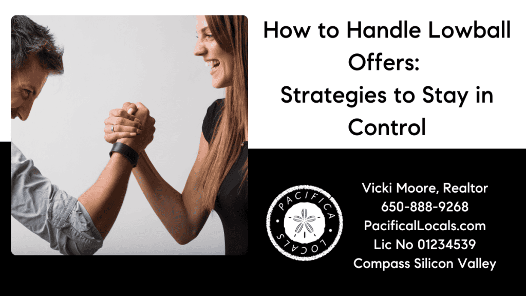 Article title: How to Handle Lowball Offers: Strategies to Stay in Control. Image: two people arm wrestling