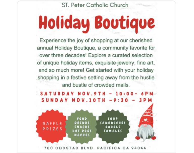 St Peter Catholic Church Pacifica CA Holiday Boutique Bulletin